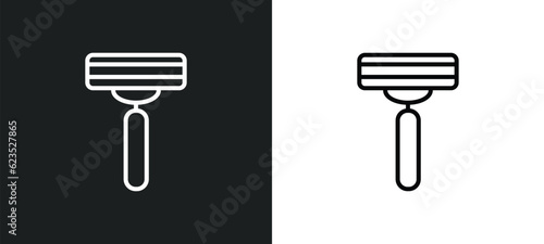disposable razor icon isolated in white and black colors. disposable razor outline vector icon from beauty collection for web, mobile apps and ui.
