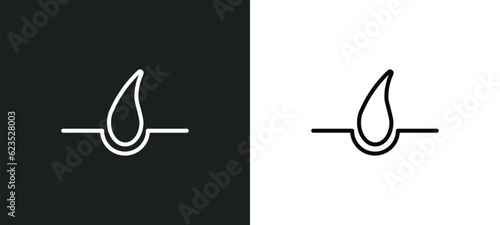 hair icon isolated in white and black colors. hair outline vector icon from beauty collection for web, mobile apps and ui.