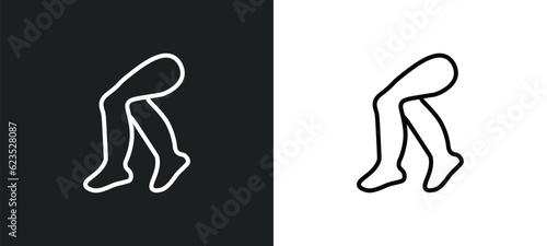 legs icon isolated in white and black colors. legs outline vector icon from beauty collection for web, mobile apps and ui.