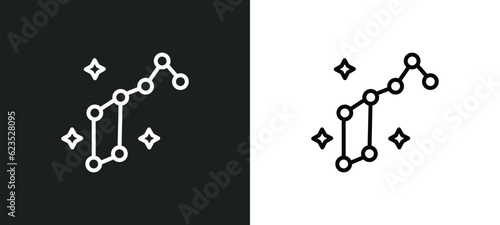 lyra constellation icon isolated in white and black colors. lyra constellation outline vector icon from astronomy collection for web, mobile apps and ui.