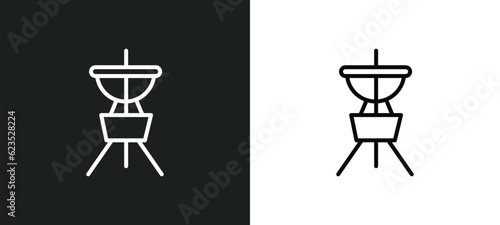 dioptra icon isolated in white and black colors. dioptra outline vector icon from astronomy collection for web, mobile apps and ui.