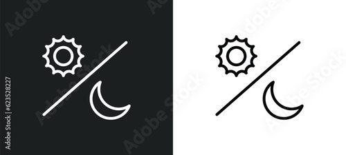 day and night icon isolated in white and black colors. day and night outline vector icon from astronomy collection for web, mobile apps ui.