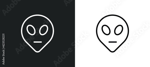 extraterrestrial icon isolated in white and black colors. extraterrestrial outline vector icon from astronomy collection for web, mobile apps and ui.
