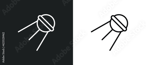 sputnik icon isolated in white and black colors. sputnik outline vector icon from astronomy collection for web, mobile apps and ui.