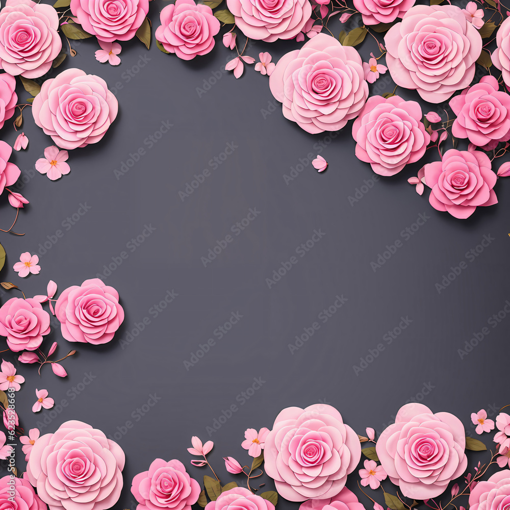 pink rose frame pink rose frame