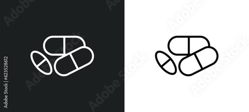 medicine icon isolated in white and black colors. medicine outline vector icon from artificial intellegence collection for web, mobile apps and ui.