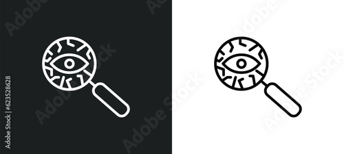 detection icon isolated in white and black colors. detection outline vector icon from artificial intellegence collection for web, mobile apps and ui.
