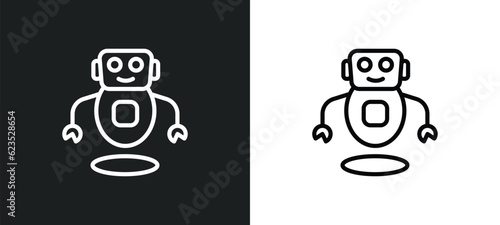 robots icon isolated in white and black colors. robots outline vector icon from artificial intellegence collection for web, mobile apps and ui.
