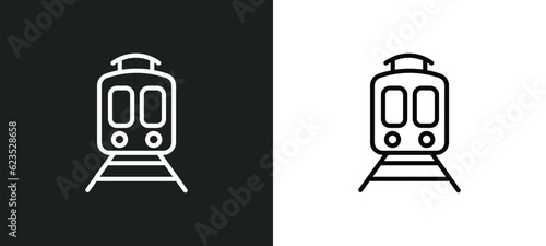 train icon isolated in white and black colors. train outline vector icon from artificial intellegence collection for web, mobile apps and ui.