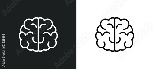 brain icon isolated in white and black colors. brain outline vector icon from artificial intellegence collection for web, mobile apps and ui.