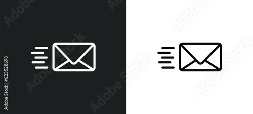 mail icon isolated in white and black colors. mail outline vector icon from artificial intellegence collection for web, mobile apps and ui.