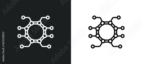 unsupervised learning icon isolated in white and black colors. unsupervised learning outline vector icon from artificial intellegence collection for web, mobile apps and ui.