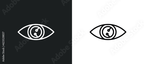 smart lens icon isolated in white and black colors. smart lens outline vector icon from artificial intellegence collection for web, mobile apps and ui.