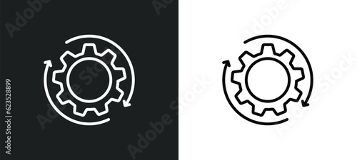 processing icon isolated in white and black colors. processing outline vector icon from artificial intellegence collection for web, mobile apps and ui.