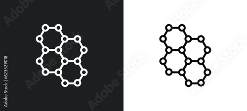 graphene icon isolated in white and black colors. graphene outline vector icon from artificial intellegence collection for web, mobile apps and ui.