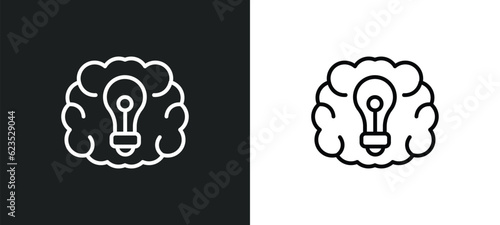 future brain icon isolated in white and black colors. future brain outline vector icon from artificial intellegence collection for web, mobile apps and ui.