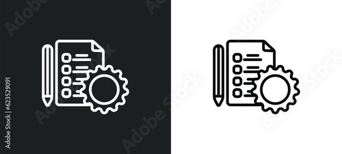 evaluation icon isolated in white and black colors. evaluation outline vector icon from artificial intellegence collection for web, mobile apps and ui.