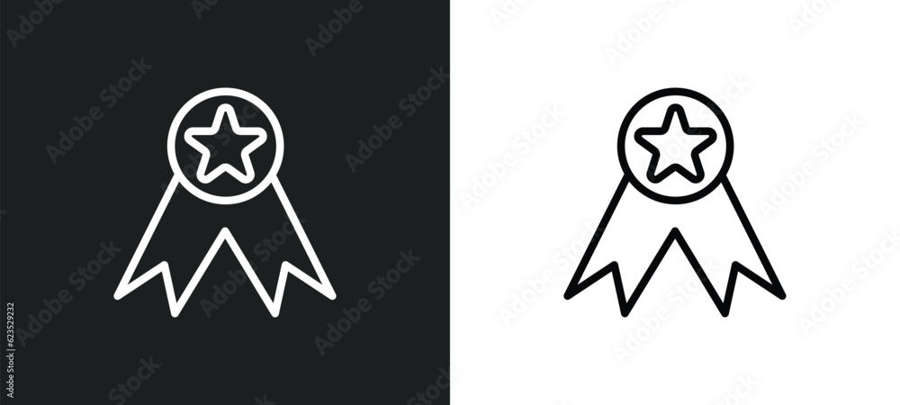 Obraz premium medal icon isolated in white and black colors. medal outline vector icon from army and war collection for web, mobile apps and ui.
