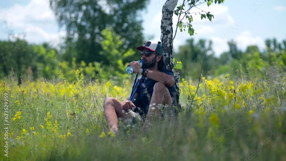 hiking in forest for summer camping and trekking adventure hiking in forest for summer camping and trekking adventure