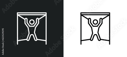 torture icon isolated in white and black colors. torture outline vector icon from army and war collection for web, mobile apps and ui.