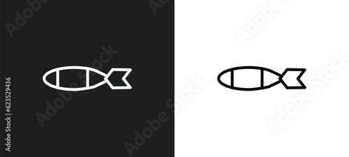 torpedo icon isolated in white and black colors. torpedo outline vector icon from army and war collection for web, mobile apps and ui.