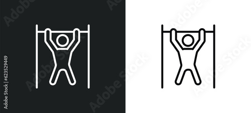 pull up icon isolated in white and black colors. pull up outline vector icon from army and war collection for web, mobile apps and ui.