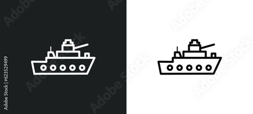 militar ship icon isolated in white and black colors. militar ship outline vector icon from army and war collection for web, mobile apps and ui.