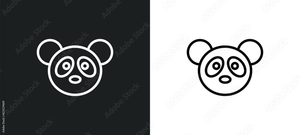 panda icon isolated in white and black colors. panda outline vector icon from animals collection for web, mobile apps and ui. panda icon isolated in white and black colors. panda outline vector icon from animals collection for web, mobile apps and ui.