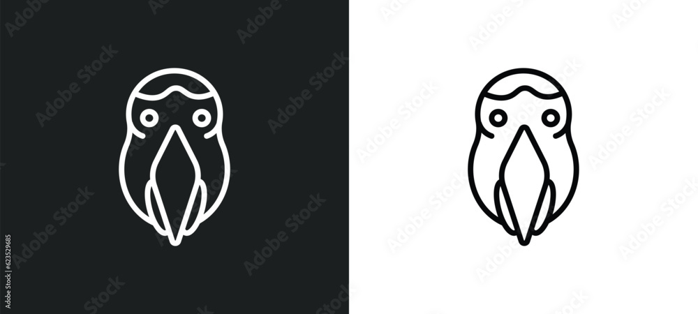 aw icon isolated in white and black colors. aw outline vector icon from animals collection for web, mobile apps and ui.