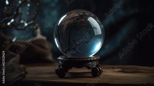 Crystal ball on the table