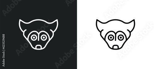 siberian husky icon isolated in white and black colors. siberian husky outline vector icon from animals collection for web, mobile apps and ui.