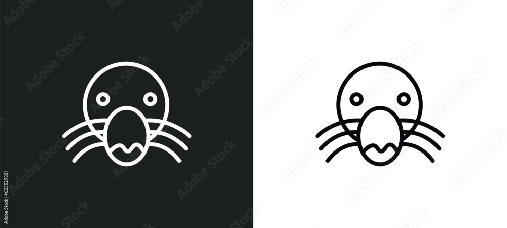 Fototapeta premium mole icon isolated in white and black colors. mole outline vector icon from animals collection for web, mobile apps and ui.