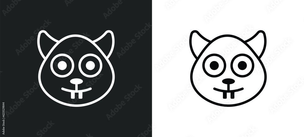 squirrel icon isolated in white and black colors. squirrel outline vector icon from animals collection for web, mobile apps and ui.