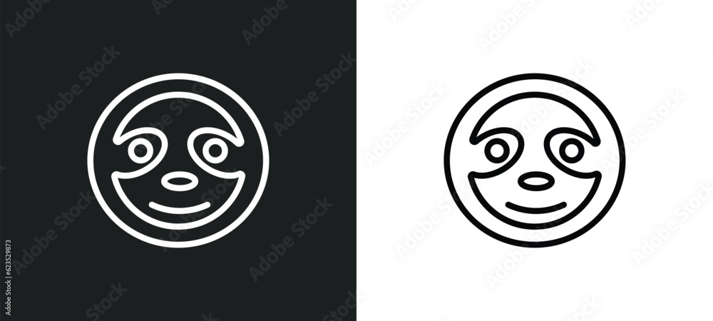 sloth icon isolated in white and black colors. sloth outline vector icon from animals collection for web, mobile apps and ui. sloth icon isolated in white and black colors. sloth outline vector icon from animals collection for web, mobile apps and ui.