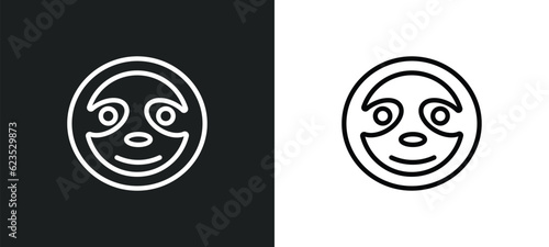 sloth icon isolated in white and black colors. sloth outline vector icon from animals collection for web, mobile apps and ui.
