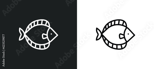 flounder icon isolated in white and black colors. flounder outline vector icon from animals collection for web, mobile apps and ui.