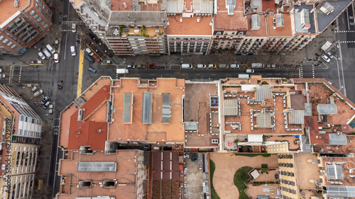 perpendicular view of the streets of barcelona