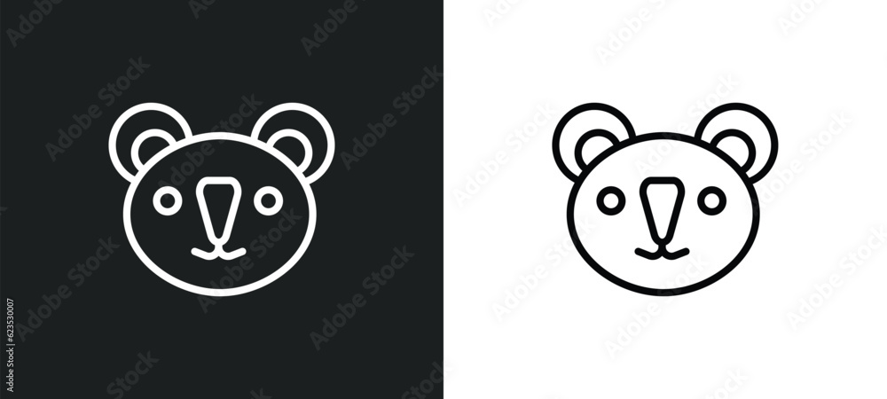 koala icon isolated in white and black colors. koala outline vector icon from animals collection for web, mobile apps and ui. koala icon isolated in white and black colors. koala outline vector icon from animals collection for web, mobile apps and ui.