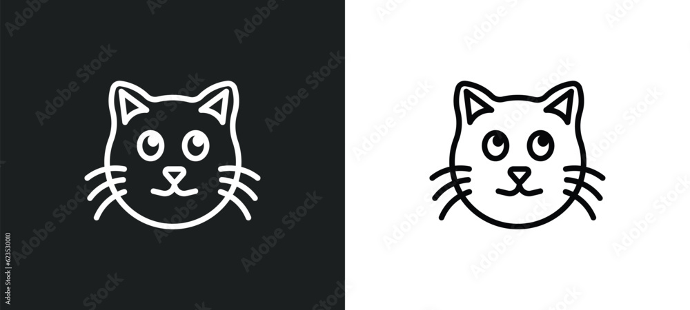 Obraz premium cat icon isolated in white and black colors. cat outline vector icon from animals collection for web, mobile apps and ui.