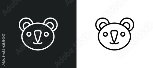 koala icon isolated in white and black colors. koala outline vector icon from animals collection for web, mobile apps and ui.