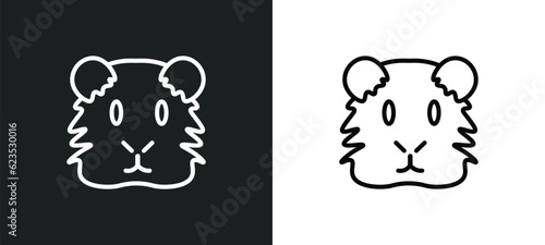 guinea pig heag icon isolated in white and black colors. guinea pig heag outline vector icon from animals collection for web, mobile apps and ui.