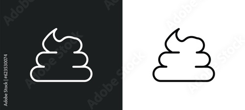 poo icon isolated in white and black colors. poo outline vector icon from agriculture farming collection for web, mobile apps and ui.