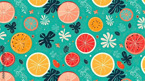 a seamless pattern of lemons with leaves and lemons