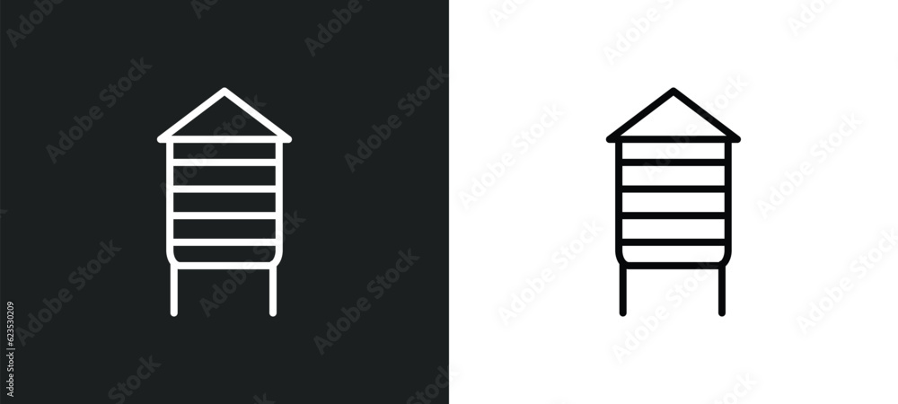 silo icon isolated in white and black colors. silo outline vector icon from agriculture farming collection for web, mobile apps and ui. silo icon isolated in white and black colors. silo outline vector icon from agriculture farming collection for web, mobile apps and ui.