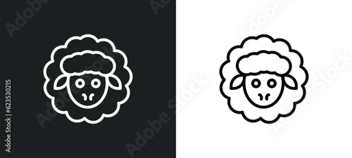 sheep icon isolated in white and black colors. sheep outline vector icon from agriculture farming collection for web, mobile apps and ui.