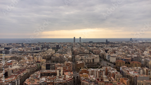 barcelona eixample overlooking the sea