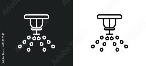 sprinkler icon isolated in white and black colors. sprinkler outline vector icon from agriculture farming collection for web, mobile apps and ui.
