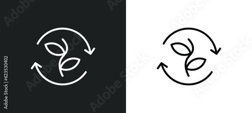 crop rotation icon isolated in white and black colors. crop rotation outline vector icon from agriculture farming collection for web, mobile apps and ui.