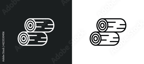 wood logs icon isolated in white and black colors. wood logs outline vector icon from agriculture farming collection for web, mobile apps and ui.