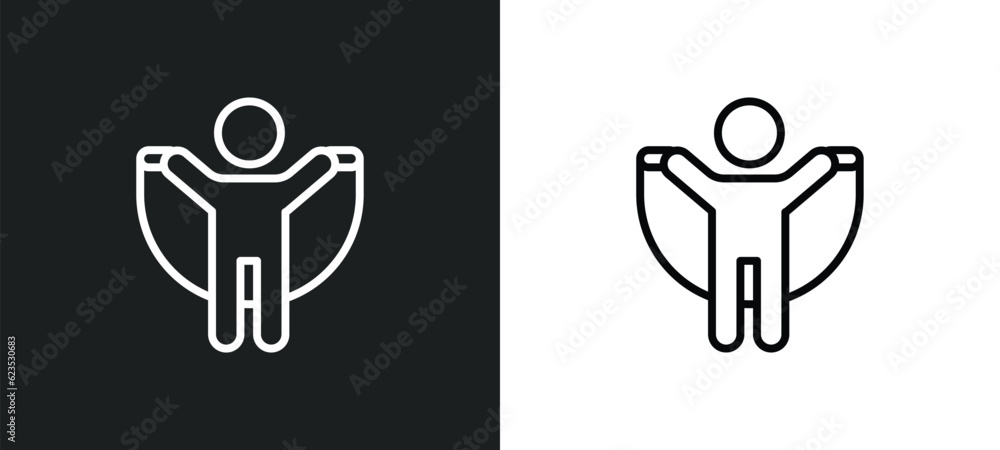 Fototapeta premium jump rope icon isolated in white and black colors. jump rope outline vector icon from activity and hobbies collection for web, mobile apps and ui.